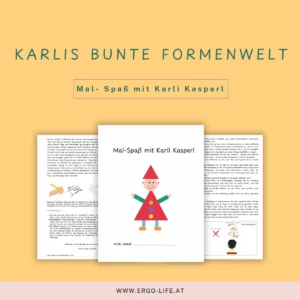 Titelbild „Karlis bunte Formenwelt – Mal-Spaß mit Karli Kasperl“