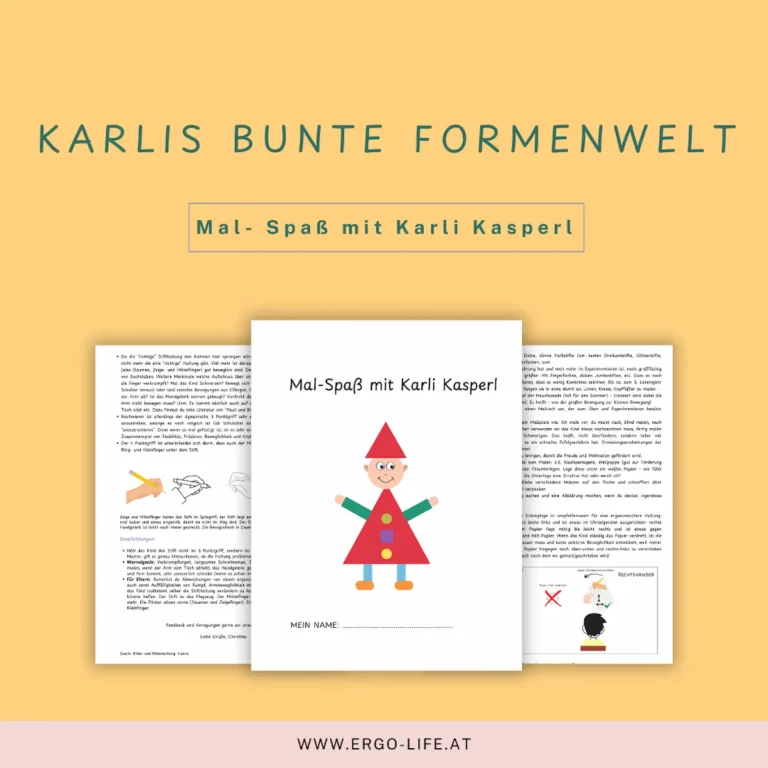 Titelbild „Karlis bunte Formenwelt – Mal-Spaß mit Karli Kasperl“