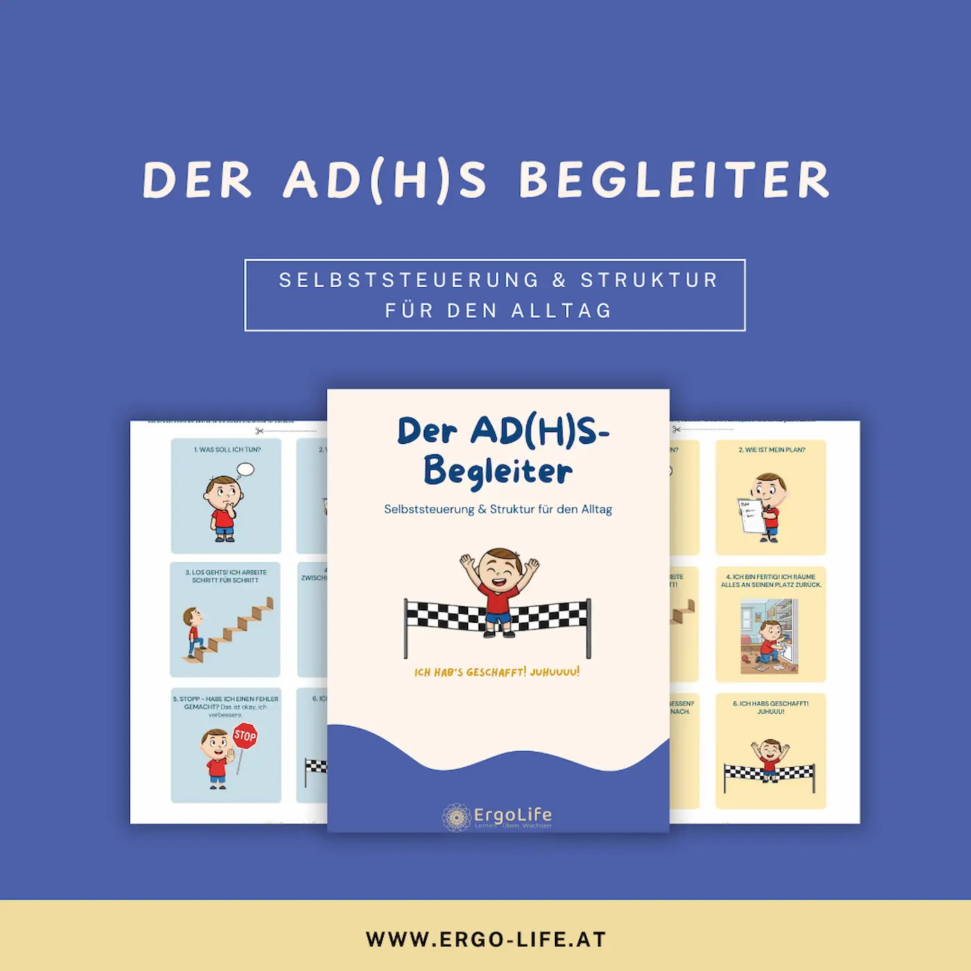 Titelbild „Der AD(H)S Begleiter – Selbststeuerung & Struktur für den Alltag“