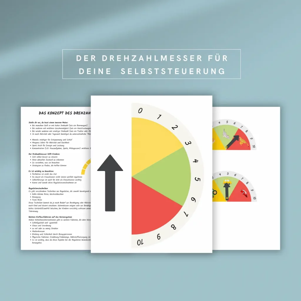 Drehzahlmesser für die Selbststeuerung mit Anleitungsseiten