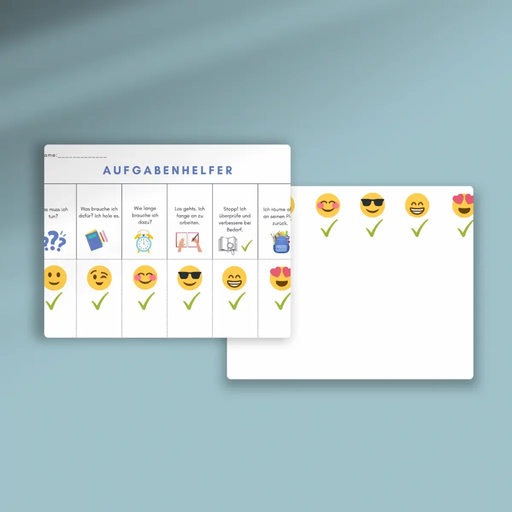 Aufgabenhelfer-Vorlage mit Smileys und Häkchen