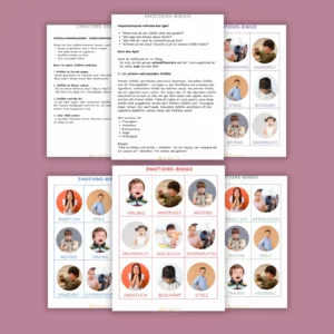 Spielanleitung und Bingo-Vorlagen aus dem Emotions-Bingo mit echten Fotos