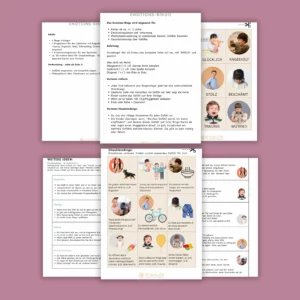 Bingo-Vorlagen und Situationskarten aus dem Emotions-Bingo mit echten Fotos