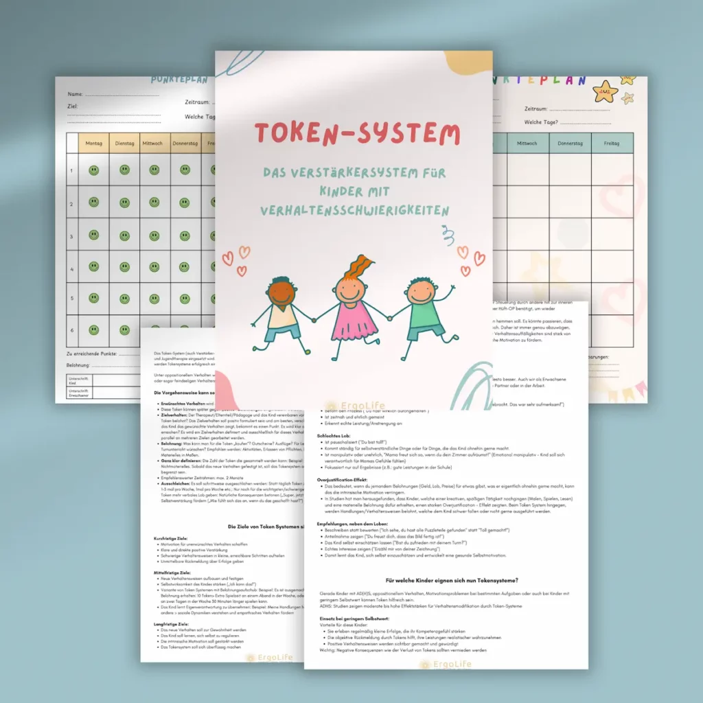 Titelseite und Anleitung des Token-Systems aus dem AD(H)S Selbststeuerungs-Bundle
