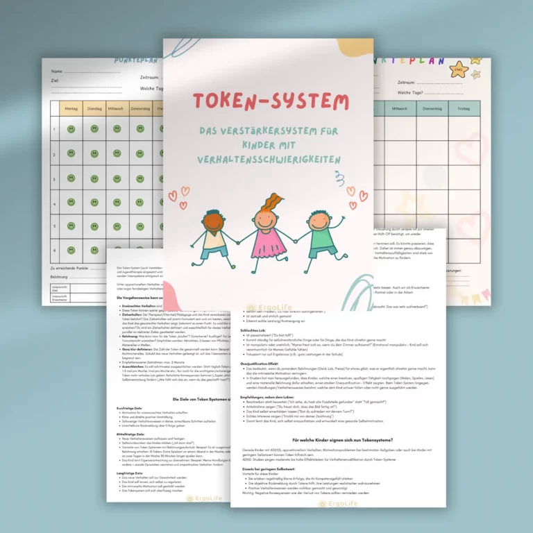 Titelseite und Anleitung des Token-Systems aus dem AD(H)S Selbststeuerungs-Bundle